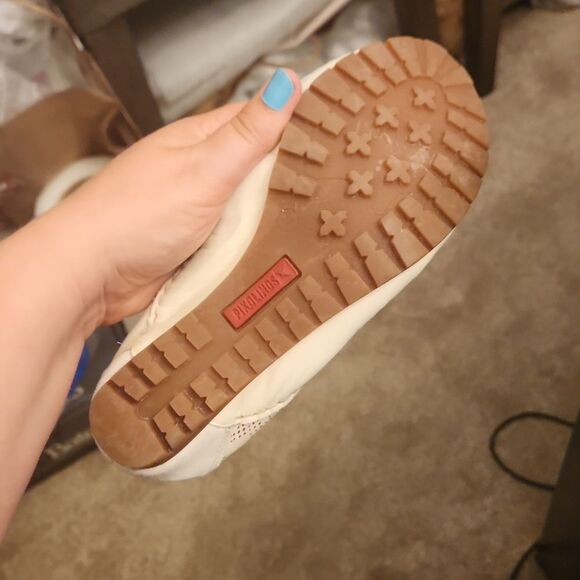 Pikolinos Women's White Leather Flats w/ Perforations & Cutouts Size 37 US 6.5 - Picture 10 of 12